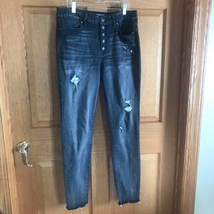 Rewash  jeans, black denim, high rise, distressed